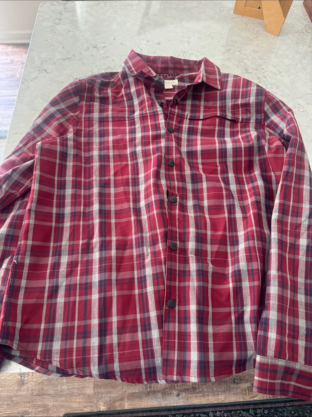 Men's Plaid Button-Down Shirt in Red
